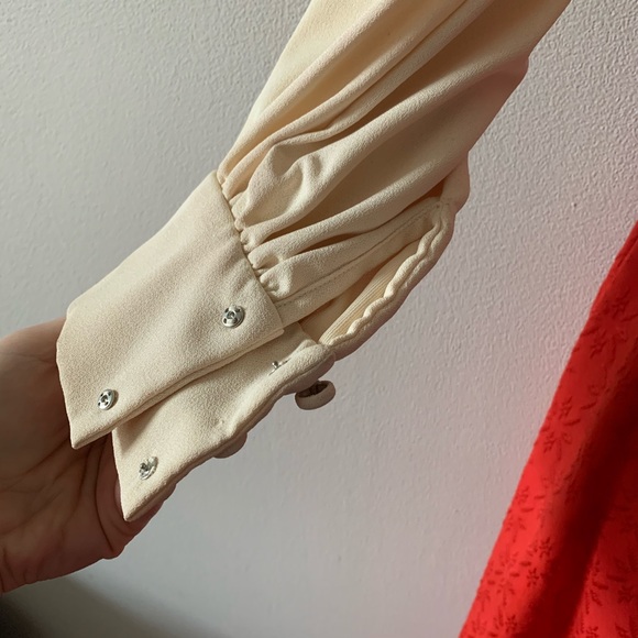 Vintage 60s High Neck Formal pleated Maxi Dress (q - Picture 6 of 9